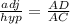 \frac{adj}{hyp}= \frac{AD}{AC}