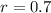 r=0.7