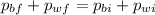 p_{bf}+p_{wf}=p_{bi}+p_{wi}