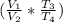 (\frac{V_{1} }{V_{2} } * \frac{T_{3} }{T_{4} } )