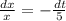 \frac{dx}{x}=-\frac{dt}{5}