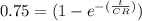 0.75 = (1-e^{-(\frac{t}{CR} )} )