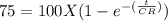 75 = 100 X (1-e^{-(\frac{t}{CR} )} )