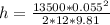 h=\frac{13500*0.055^{2}}{2*12*9.81}