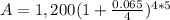 A=1,200(1+\frac{0.065}{4})^{4*5}