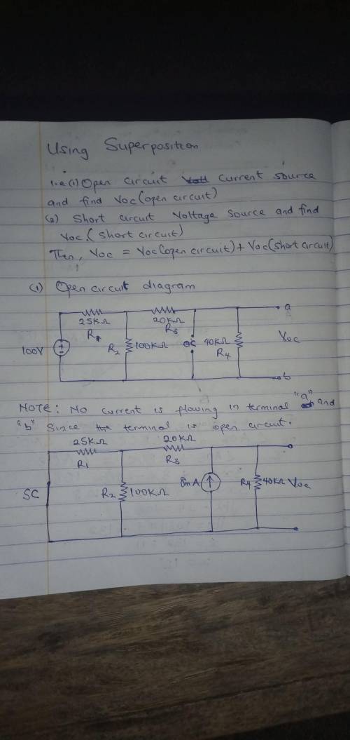 The circuit you should use to find the open-circuit voltage is