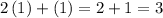 2\left(1\right)+\left(1\right)=2+1=3