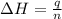 \Delta H=\frac{q}{n}