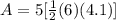 A=5[\frac{1}{2}(6)(4.1)]