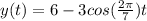 y(t) = 6 -3cos(\frac{2\pi }{7} )t