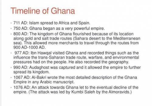 Time line for Ghana empire