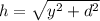 h=\sqrt{y^{2} +d^{2}}
