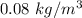 0.08\ kg/m^3