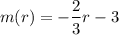 $m(r)=-\frac{2}{3} r-3