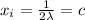 x_i = \frac{1}{2\lambda} = c