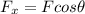 F_{x}=Fcos\theta