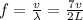 f=\frac{v}{\lambda }=\frac{7v}{2L}