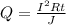 Q = \frac{I^{2}Rt }{J} \\