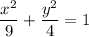 $\frac{x^{2}}{9}+\frac{y^{2}}{4}=1