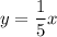 y=\dfrac{1}{5}x