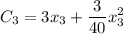 \displaystyle C_3=3x_3+\frac{3}{40}x_3^2