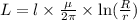 L=l\times \frac{\mu }{2\pi }\times \ln(\frac{R}{r})