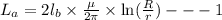 L_a=2l_b\times \frac{\mu }{2\pi }\times \ln(\frac{R}{r})---1