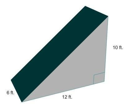 A ramp is being constructed with wood and then filled with concrete. How many cubic feet of concrete