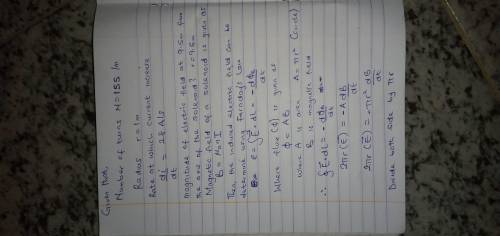 A long, thin solenoid has 155 turns per meter and radius 1 m. The current in the solenoid is increas