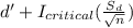 d' + I_{critical} ( {\frac{S_d}{\sqrt{n}} })