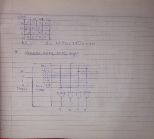 A circuit has four inputs RSTU and four outputs VWYZ. RSTU represents a Binary Coded Decimal digit V