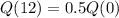 Q(12) = 0.5Q(0)