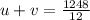 u+v = \frac{1248}{12}