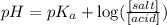 pH=pK_a+\log(\frac{[salt]}{[acid]})