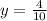 y=\frac{4}{10}