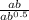 \frac{ab }{ab^{0.5} }