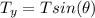 T_y = T sin(\theta)