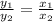 \frac{y_{1}}{y_{2}}=\frac{x_{1}}{x_{2}}