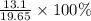 \frac{13.1}{19.65}  \times 100\%