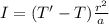 I = (T'-T)\frac{r^2}{a}