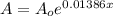 A=A_oe^{0.01386x}