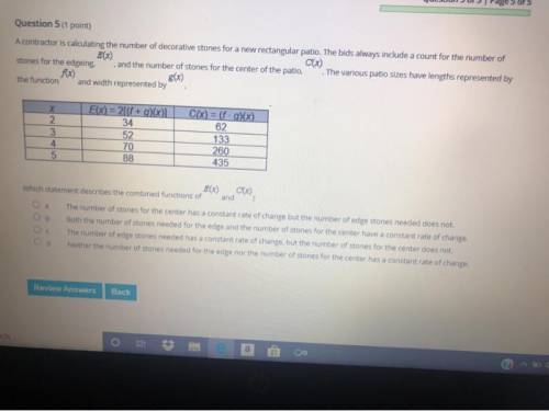 A contractor is calculating the number of decorative stones for a new rectangular patio. The bids al