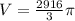 V=\frac{2916}{3} \pi