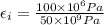 \epsilon_i = \frac{100\times 10^{6} Pa}{50\times 10^{9} Pa}