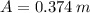 A = 0.374\,m