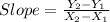 Slope=\frac{Y_2-Y_1}{X_2-X_1}