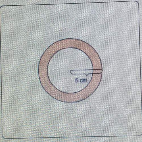 In the diagram, the radius of the outer circle is 5cm and the area of the shaded region is 16π cm^2.