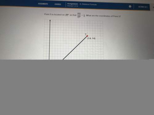 Point s is located on rt so that rs/st = 1/4. what are the coordinates of point s