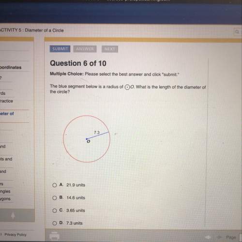 The blue segment below is a radius of o. what is the length of the diameter of the circle?