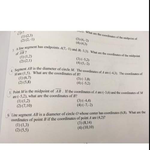 Segment ab the diameter of circle m. the coordinates of a are (-4,3). the coordinates of m (1,5) wha